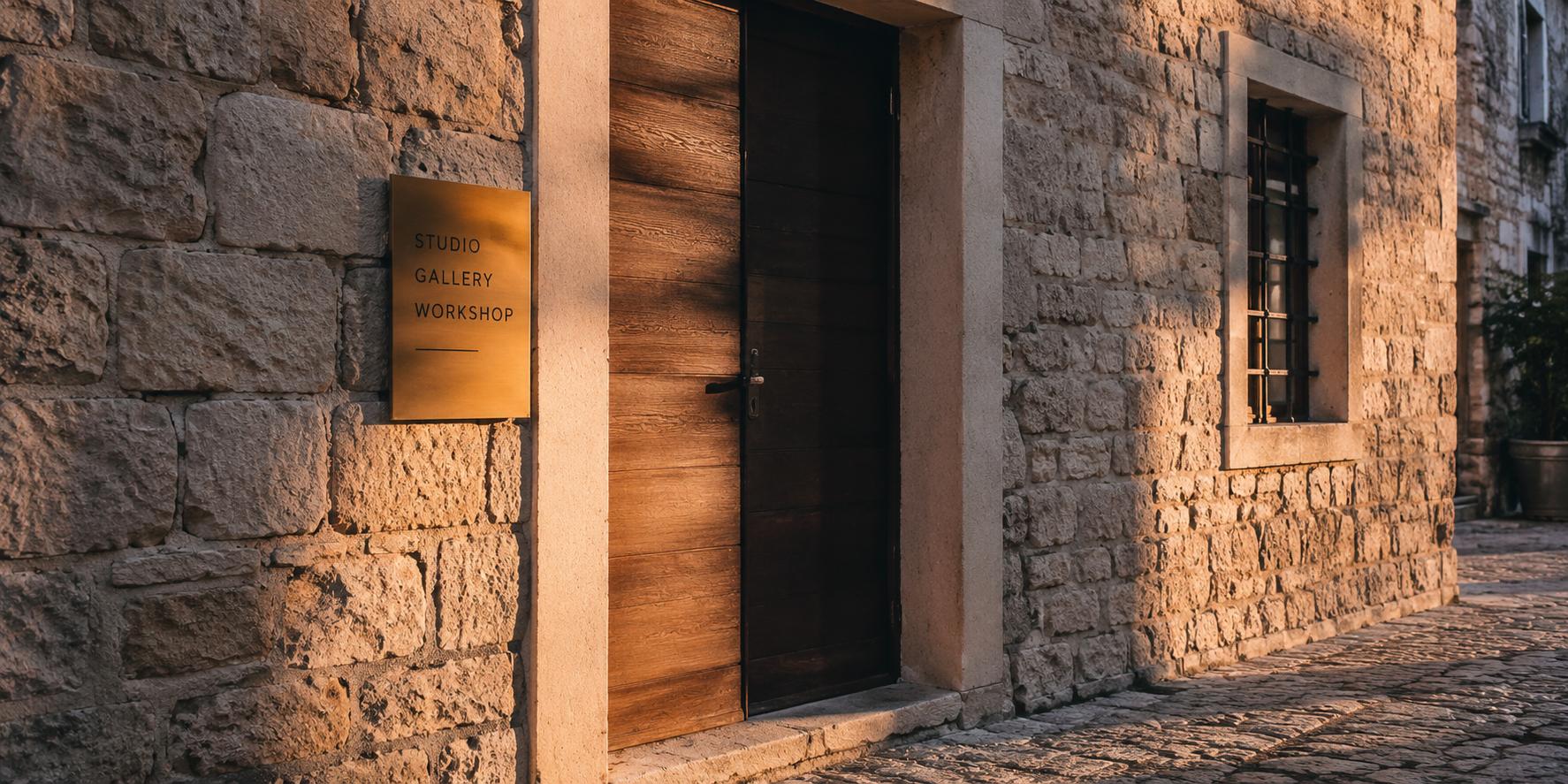 Detalj tradicionalne hercegovačke arhitekture s modernim brending elementima